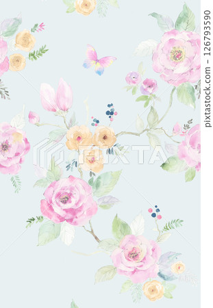 Timeless Geometric Shapes Blended with Floral Scrollwork Drawings 126793590