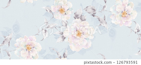 Timeless Geometric Shapes Blended with Floral Scrollwork Drawings 126793591