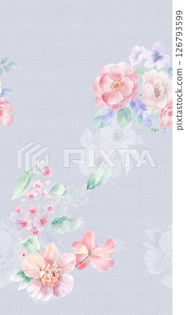 Timeless Geometric Shapes Blended with Floral Scrollwork Drawings 126793599