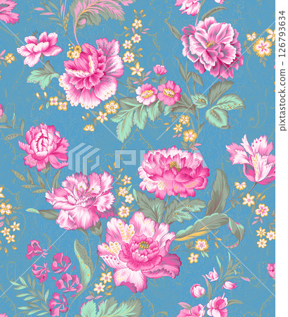 Stunning Hand Painted Geometric Floral Scroll Pattern Creations 126793634