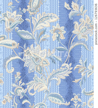 Stunning Hand Painted Geometric Floral Scroll Pattern Creations 126793636