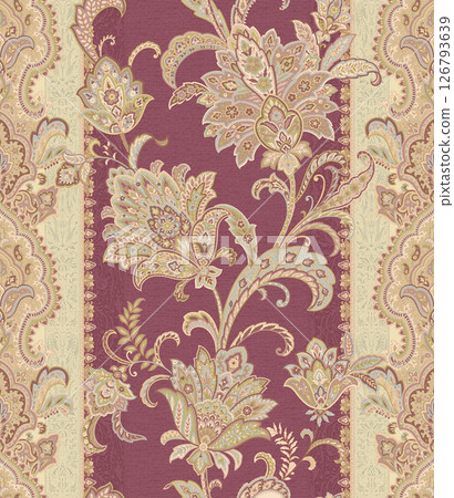 Stunning Hand Painted Geometric Floral Scroll Pattern Creations 126793639