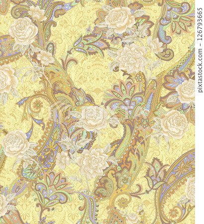 Stunning Hand Painted Geometric Floral Scroll Pattern Creations 126793665