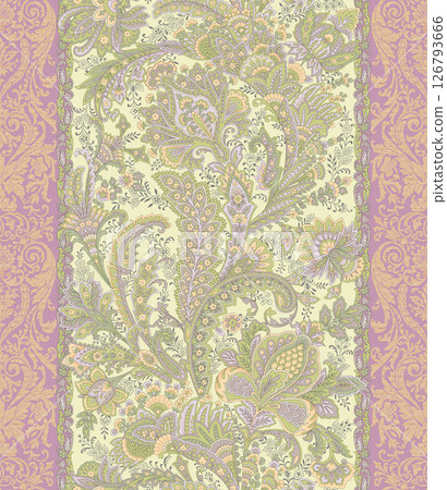 Stunning Hand Painted Geometric Floral Scroll Pattern Creations 126793666