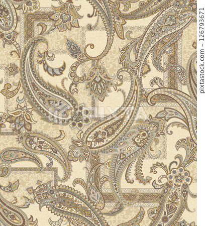 Stunning Hand Painted Geometric Floral Scroll Pattern Creations 126793671