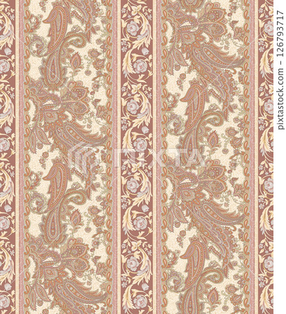 Stunning Hand Painted Geometric Floral Scroll Pattern Creations 126793717