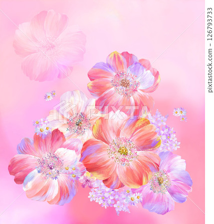 Inspired Geometric Floral Scrollwork Hand Drawn Illustrations 126793733
