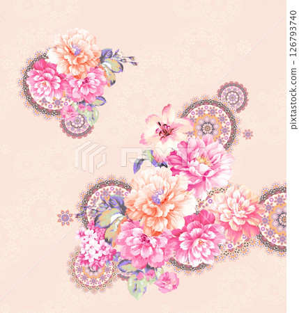 Inspired Geometric Floral Scrollwork Hand Drawn Illustrations Inspired Geometric Floral Scrollwork Hand Drawn Illustrations 126793740