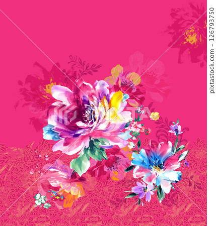Inspired Geometric Floral Scrollwork Hand Drawn Illustrations Inspired Geometric Floral Scrollwork Hand Drawn Illustrations 126793750