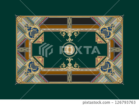 Inspired Geometric Floral Scrollwork Hand Drawn Illustrations Inspired Geometric Floral Scrollwork Hand Drawn Illustrations 126793763