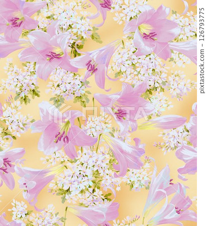 Inspired Geometric Floral Scrollwork Hand Drawn Illustrations 126793775