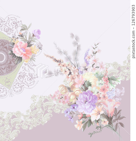 Modern Fusion of Geometric Shapes and Floral Scroll Motifs 126793903
