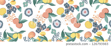 Distinctive Hand Illustrated Geometric Scroll and Floral Designs Distinctive Hand Illustrated Geometric Scroll and Floral Designs 126793983