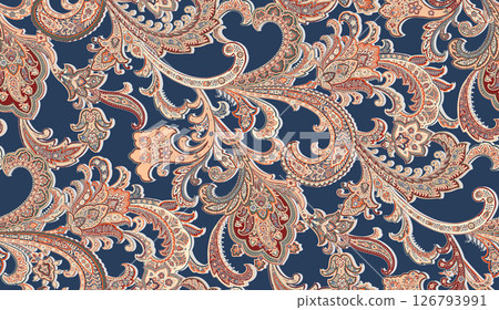 Distinctive Hand Illustrated Geometric Scroll and Floral Designs 126793991