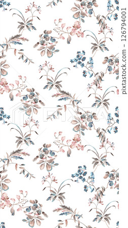 Distinctive Hand Illustrated Geometric Scroll and Floral Designs 126794001