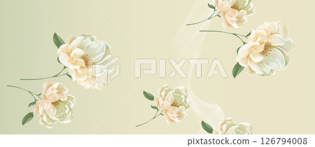 Distinctive Hand Illustrated Geometric Scroll and Floral Designs 126794008
