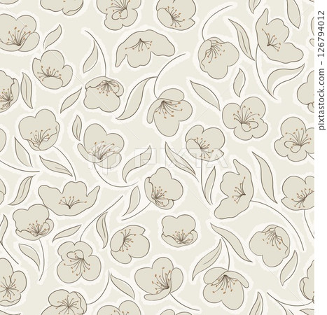 Distinctive Hand Illustrated Geometric Scroll and Floral Designs 126794012