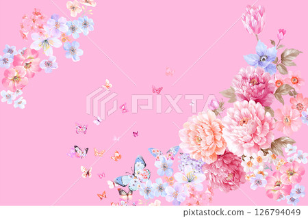 Distinctive Hand Illustrated Geometric Scroll and Floral Designs 126794049