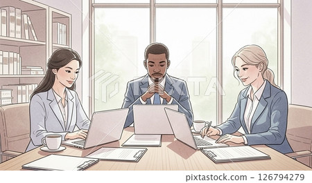 Lawyers having a meeting at a law office 126794279