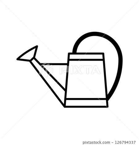 Watering can vector icon. Simple outline of a gardening watering can. 126794337