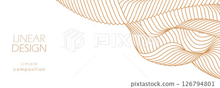 Parallel dynamic lines. Wavy lines design. Cover, banner, poster and creative idea design template 126794801