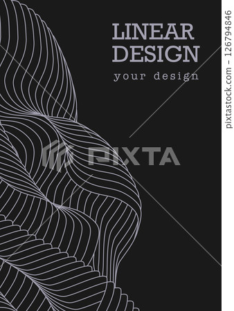 Wavy line design. Dynamic wave. Linear design element. Creative idea template Wavy line design. Dynamic wave. Linear design element. Creative idea template 126794846