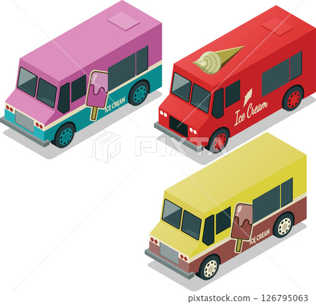 Isometric friendly neighborhood ice cream truck Isometric friendly neighborhood ice cream truck 126795063