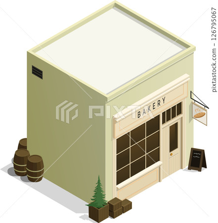 Isometric classic bakery shop building Isometric classic bakery shop building 126795067