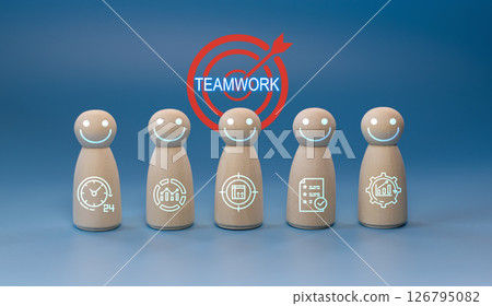 Teamwork Concept Business Team Stand Together Volunteering for Charity People Working Together for Business Success 126795082