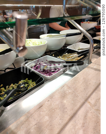 Dining Room Buffet aboard the luxury abstract cruise ship 126795090