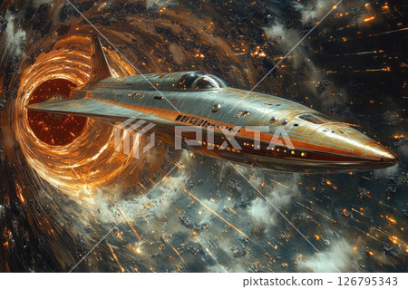 The Cinematic Journey of a Spacecraft Beyond Time and Light 126795343
