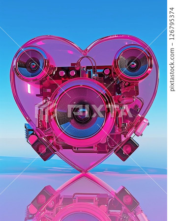 Transparent glass, the heart of the machine - design material Transparent glass, the heart of the machine - design material 126795374