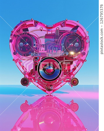 Transparent glass, the heart of the machine - design material Transparent glass, the heart of the machine - design material 126795376