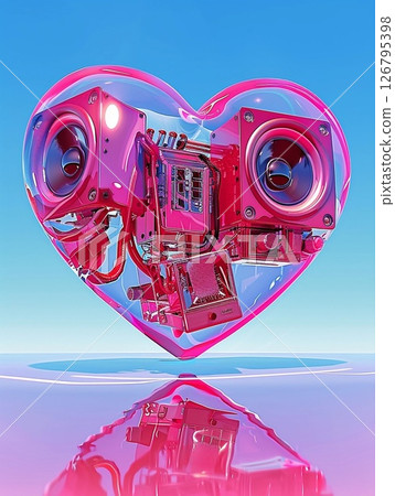 Transparent glass, the heart of the machine - design material Transparent glass, the heart of the machine - design material 126795398