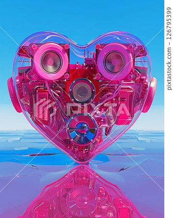 Transparent glass, the heart of the machine - design material Transparent glass, the heart of the machine - design material 126795399