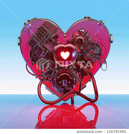Transparent glass, the heart of the machine - design material Transparent glass, the heart of the machine - design material 126795400