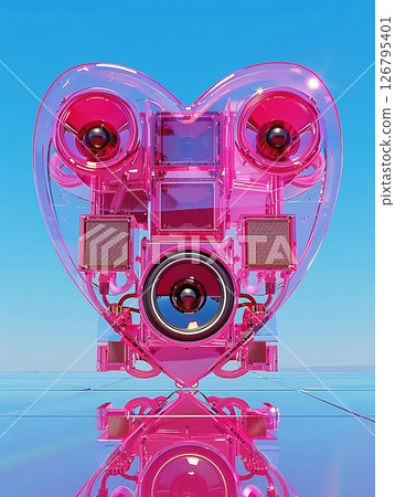 Transparent glass, the heart of the machine - design material Transparent glass, the heart of the machine - design material 126795401