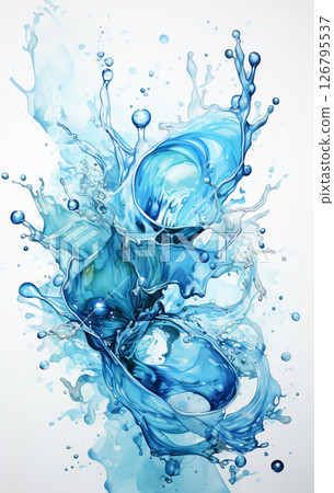 Water splash isolated on a white background. World Water Day Water splash isolated on a white background. World Water Day 126795537