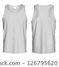 3D Render of Sleeveless Tank Top Jersey Mockup. Front and Back View 126795620