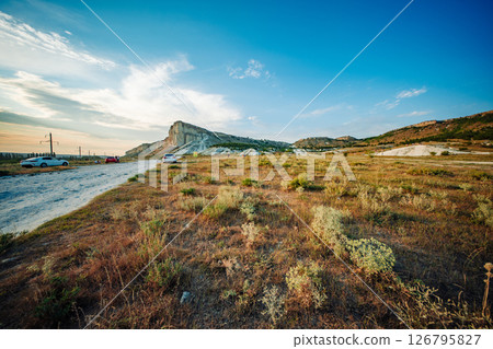 White Rock mountain towering in Crimea at sunset 126795827