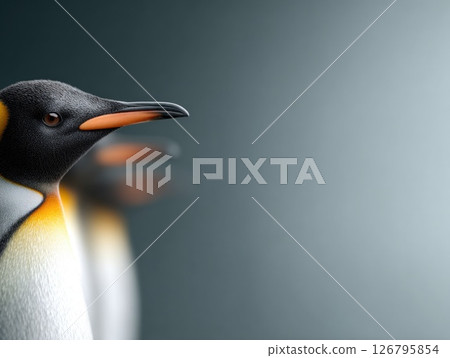 Profile View of Penguin with Soft Background Profile View of Penguin with Soft Background 126795854