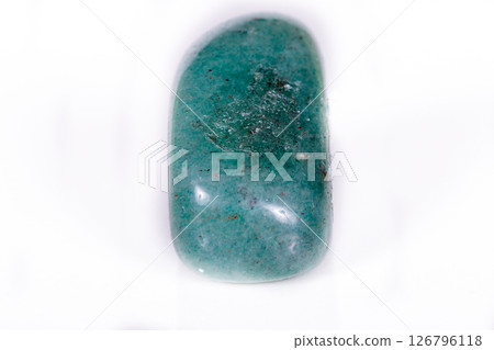 Macro mineral stone aventurine green on white background 126796118