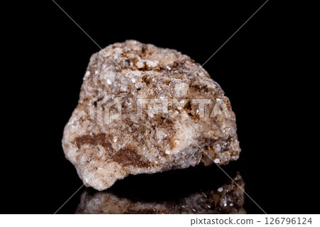 Macro mineral stone Albit on black background Macro mineral stone Albit on black background 126796124