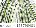 Bamboo forest watercolor style ink painting background illustration. Generative AI 126796481