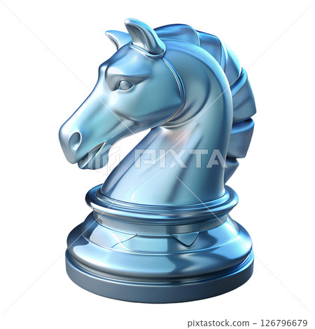 Glossy 3d rendered chess knight, luxury strategy game piece, isolated on transparent background Glossy 3d rendered chess knight, luxury strategy game piece, isolated on transparent background 126796679