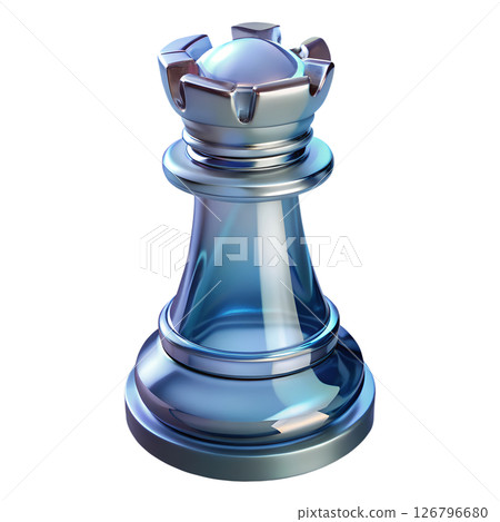 Shiny glass 3d rendered chess rook, transparent crystal like design with refractive light effects, isolated on transparent background Shiny glass 3d rendered chess rook, transparent crystal like design with refractive light effects, isolated on transparent background 126796680