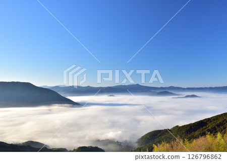 從雲海展望公園看到的大洲盆地的雲海 126796862