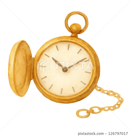古董懷錶水彩畫(透明背景) 古董懷錶水彩畫(透明背景) 126797017