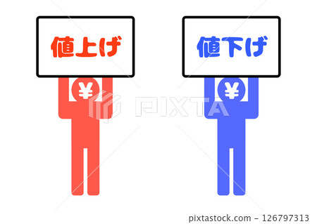 Image of price increase and decrease Image of price increase and decrease 126797313
