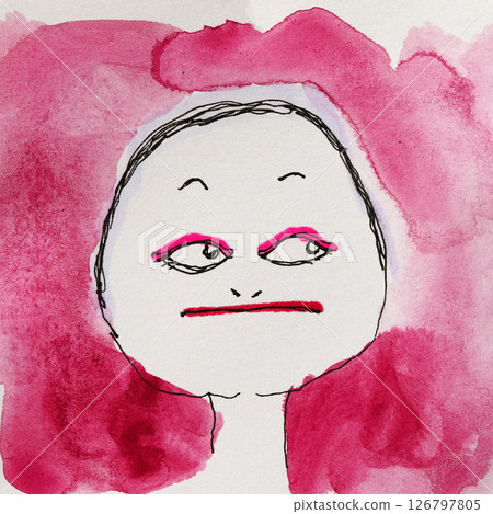 圓臉女人塗眼影 126797805